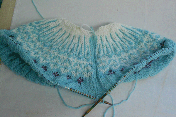 Top-Down-Icelandic-Sweater-started